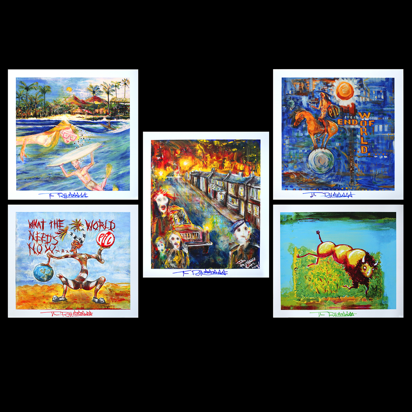 John Lydon - Five Signed Art Prints